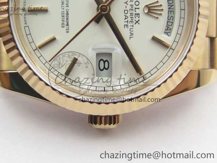 MiroTime 0117 MultiPurpose Day-Date 36 RG 128239 Bp Maker Best Edition White Dial on RG President Bracelet 3139